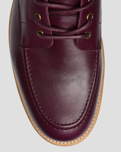 Oliver Sweeney Salerno Burgundy Antiqued Leather Moccasin Boots