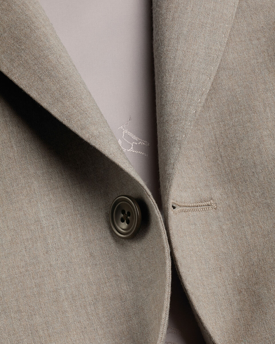 Charles Tyrwhitt Italian Luxury Flannel Jacket - Taupe