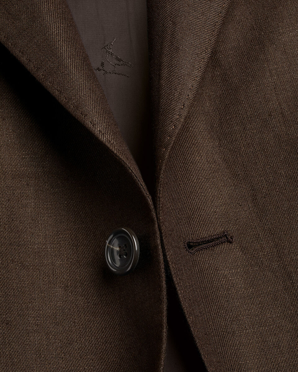 Charles Tyrwhitt Linen Jacket - Chocolate Brown
