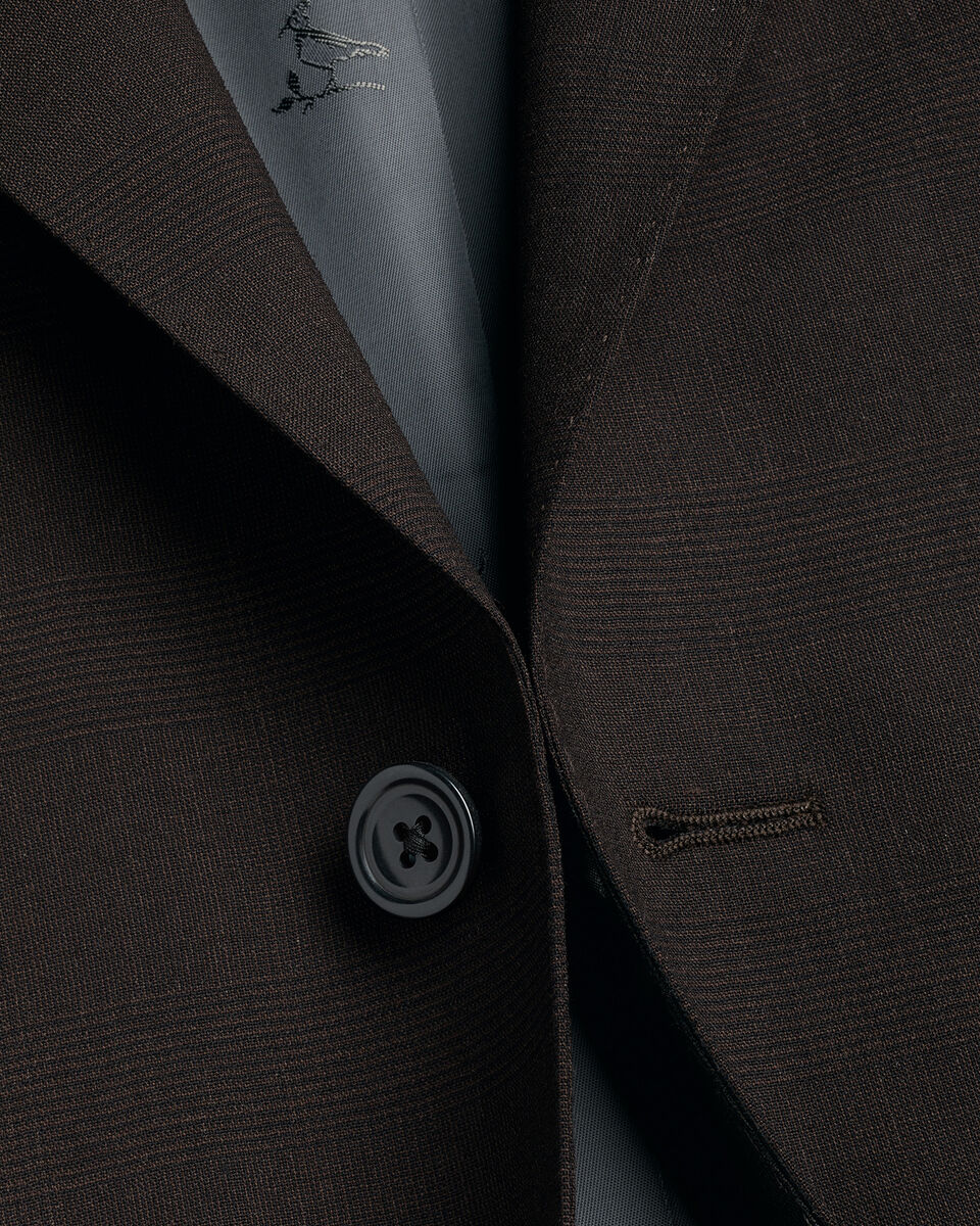 Charles Tyrwhitt Ultimate Performance Prince of Wales Suit - Chocolate Brown