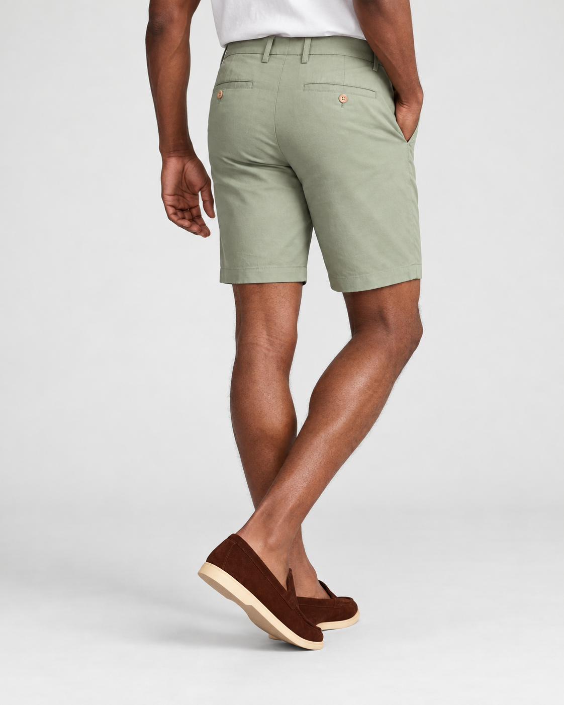 Charles Tyrwhitt Cotton Linen Shorts - Light Green