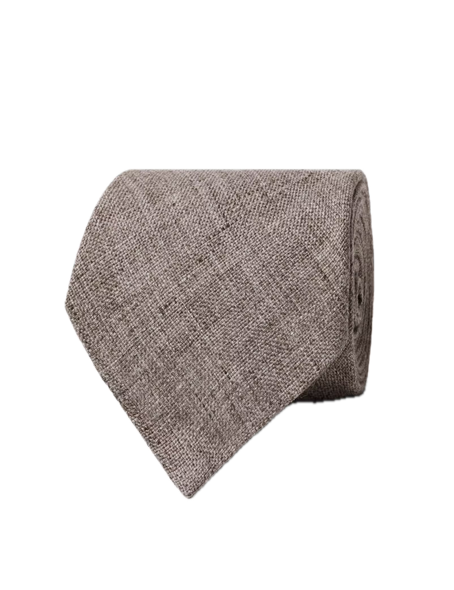Hawes & Curtis 1913 Mélange Linen Tie - Light Brown