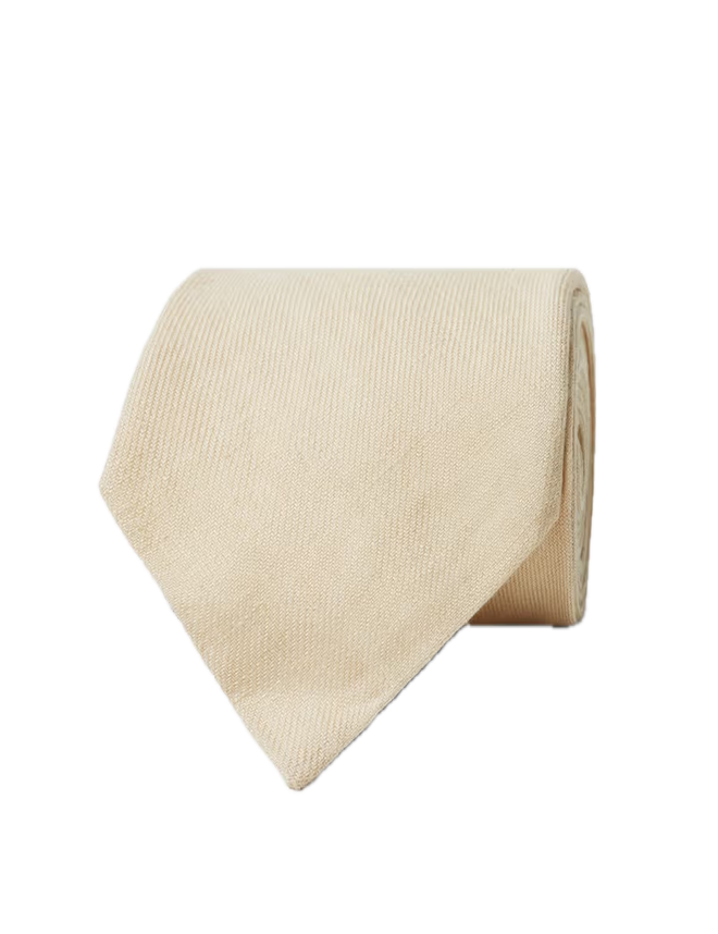 Hawes & Curtis 1913 Mélange Linen Tie - Vanilla