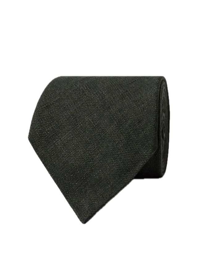Hawes & Curtis Dark Green Hopsack 1913 Linen Tie