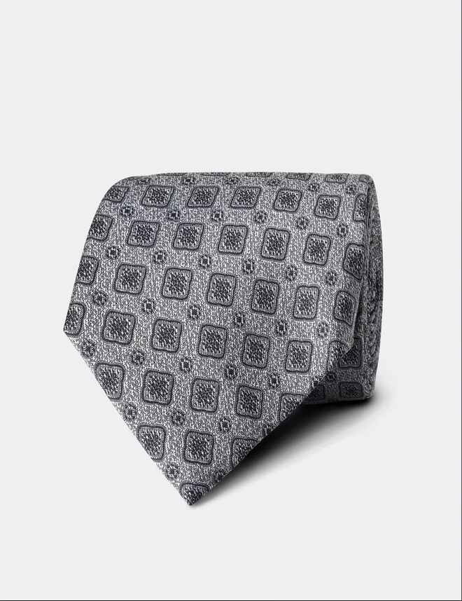 Hawes & Curtis Silver Geo Textured 1913 Tie