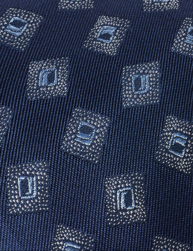 Hawes & Curtis Blue Jacquard Geo 1913 Tie