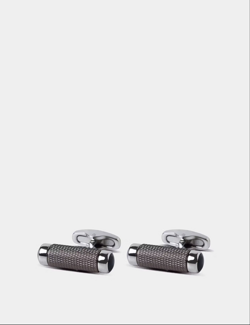 Hawes & Curtis Grey Textured Diamond Tube Cufflinks - LuxxeCoast