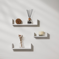 Bergen White U-Shape Floating Wall Shelf – Set of 3