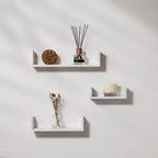 Bergen White U-Shape Floating Wall Shelf – Set of 3