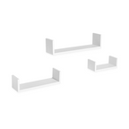 Bergen White U-Shape Floating Wall Shelf – Set of 3