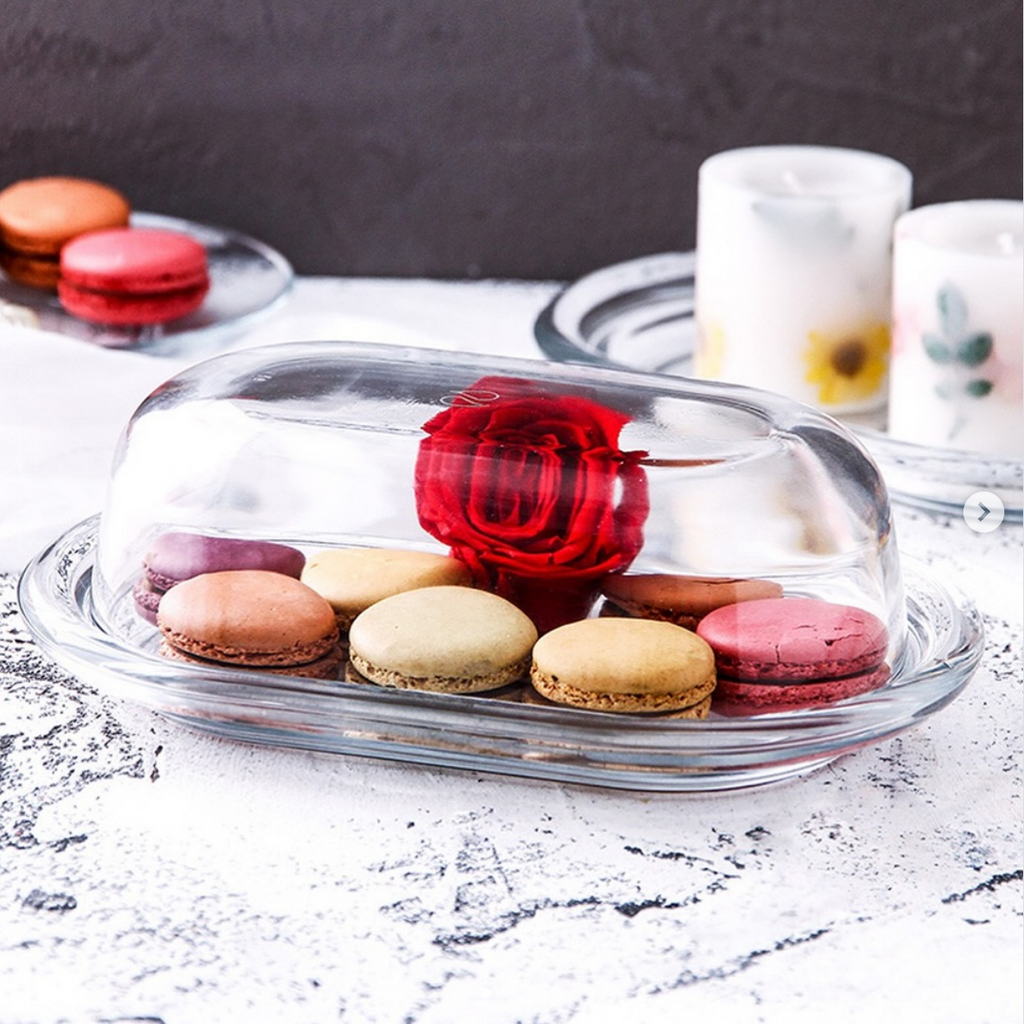 Glass Butter Dish with Cover