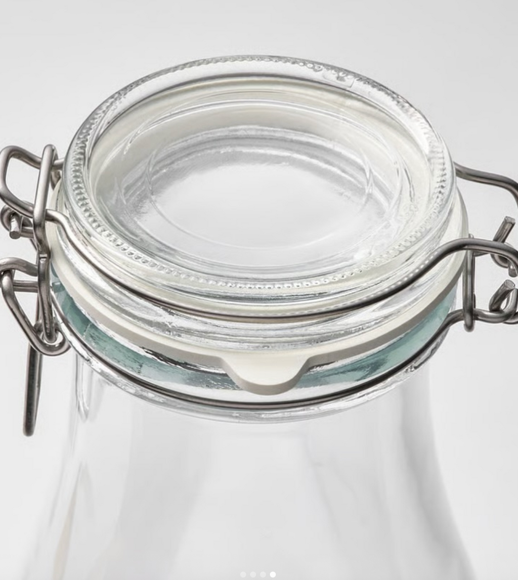 IKEA Bottle Shaped Jar with Lid, Clear Glass, 1.4L