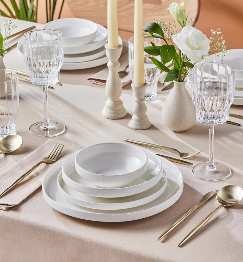 Karaca 24-Piece Dinner Set for 6 People – White