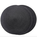 Dunelm Round Woven Placemat, Set of 4 – Black