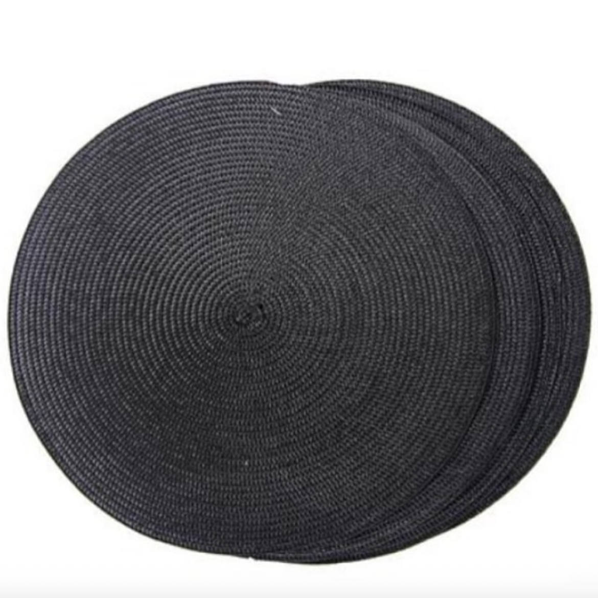 Dunelm Round Woven Placemat, Set of 4 – Black