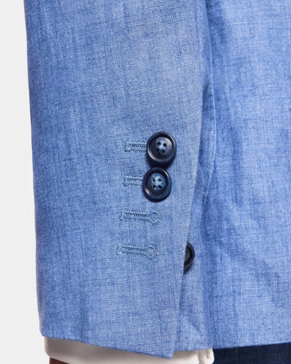Hawes & Curtis Tailored Fit Denim Blue 1913 Linen Suit