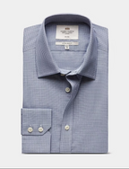 Hawes & Curtis Extra Slim Fit Navy & White Small Check Non-Iron Shirt