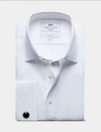 Hawes & Curtis Fitted Slim White Twill Herringbone Stripe Non-Iron Shirt