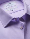 Hawes & Curtis Fitted Slim Lilac & White Dogstooth Non-Iron Shirt