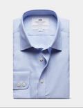 Hawes & Curtis Fitted Slim Navy & White Mini Check Non-Iron Shirt