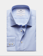 Hawes & Curtis Fitted Slim Navy & White Mini Check Non-Iron Shirt