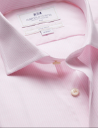 Hawes & Curtis Slim Fit Pink & White Stripe Non-Iron Shirt