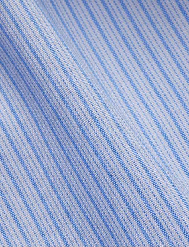 Hawes & Curtis Slim Fit Blue & White Stripe Non-Iron Shirt
