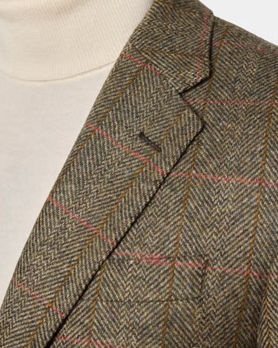 Hawes & Curtis Tailored Fit Green Check 1913 Blazer - LuxxeCoast