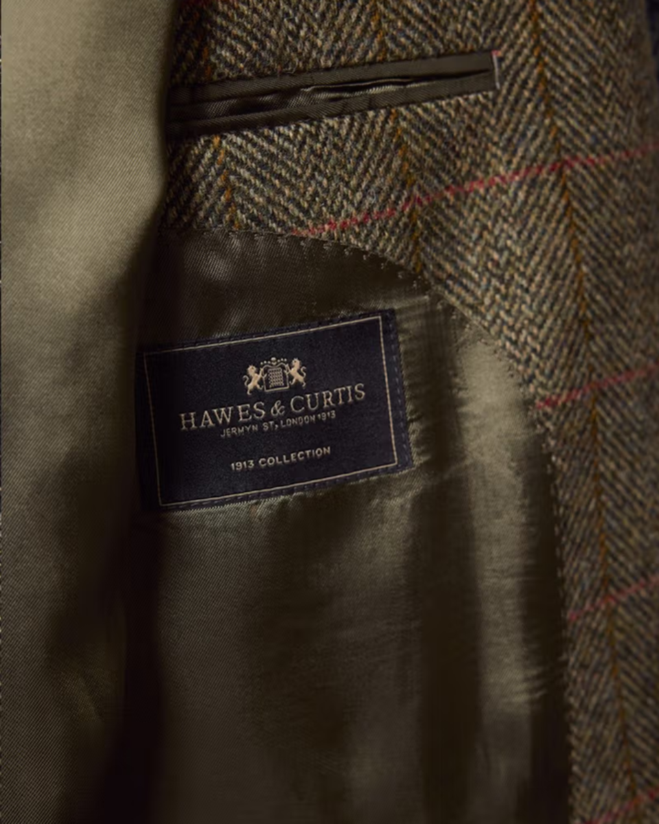 Hawes & Curtis Tailored Fit Green Check 1913 Blazer - LuxxeCoast