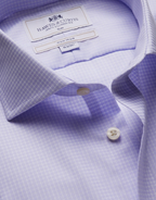 Hawes & Curtis Slim Fit Lilac & White Mini Check Non-Iron Shirt