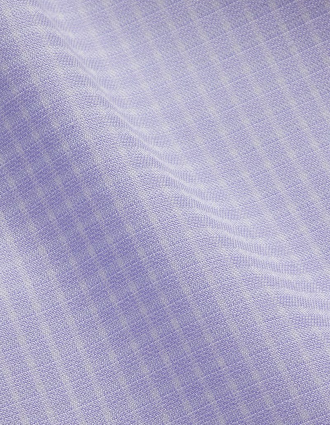 Hawes & Curtis Slim Fit Lilac & White Mini Check Non-Iron Shirt