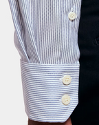 Hawes & Curtis Slim Fit Navy & White Textured Stripe Non-Iron Shirt