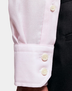 Hawes & Curtis Slim Fit Pink & White Textured Stripe Non-Iron Shirt