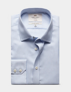 Hawes & Curtis Slim Fit Blue & White Textured Stripe Non-Iron Shirt