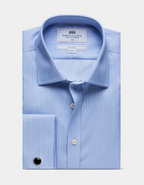 Hawes & Curtis Slim Fit Blue & White Bi Stripe Non-Iron Shirt