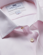 Hawes & Curtis Slim Fit Pink & White Mini Check Non-Iron Shirt