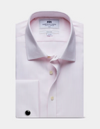 Hawes & Curtis Slim Fit Pink & White Mini Check Non-Iron Shirt