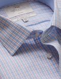 Hawes & Curtis Slim Fit Blue & Red Check Non-Iron Shirt - Contrast Detail