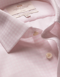 Hawes & Curtis Slim Fit Pink & White Check Non-Iron Shirt