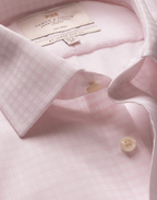 Hawes & Curtis Slim Fit Pink & White Check Non-Iron Shirt