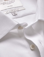Hawes & Curtis Slim Fit White Fabric Interest Non-Iron Shirt