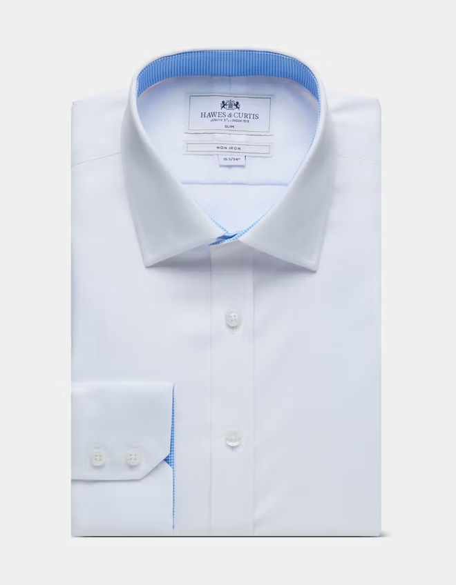 Hawes & Curtis Slim Fit White Twill Non-Iron Shirt