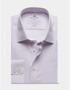 Hawes & Curtis Slim Fit Lilac & White Herringbone Stripe Non-Iron Shirt