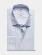 Hawes & Curtis Slim Fit Blue & White Herringbone Stripe Non-Iron Shirt