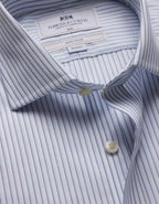 Hawes & Curtis Slim Fit Blue & White Stripe Non-Iron Shirt