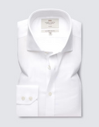 Hawes & Curtis Slim Fit White Textured Weave Non-Iron Shirt