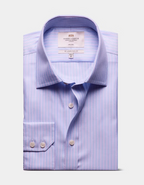 Hawes & Curtis Slim Fit Blue & Pink Textured Stripe Non-Iron Shirt