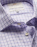 Hawes & Curtis Slim Fit Blue & Lilac Check Non-Iron Shirt