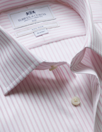 Hawes & Curtis Slim Fit Pink & White Bi Stripe Non-Iron Shirt