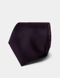 Hawes & Curtis Plain Plum Repp Tie